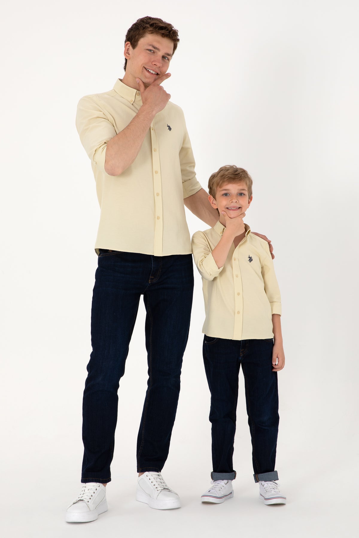 Cămașă Cu Mânecă Lungă Pe Verde Fistic Cu Logo Brodat