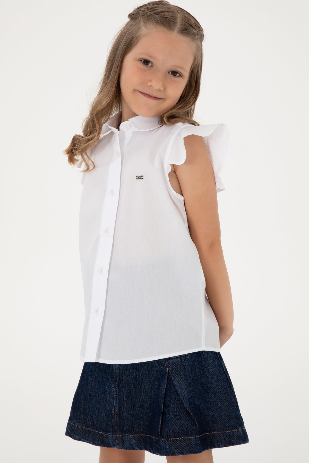 Cămașă Fată Pe Alb Fără Mâneci