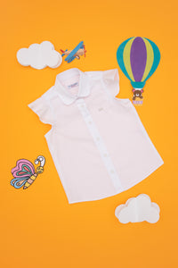 Cămașă Fată Pe Alb Fără Mâneci