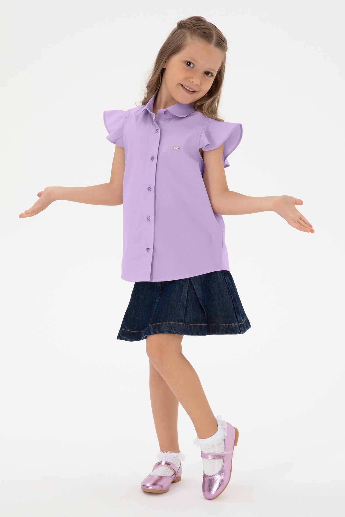 Cămașă Fată Pe Lila Fără Mâneci