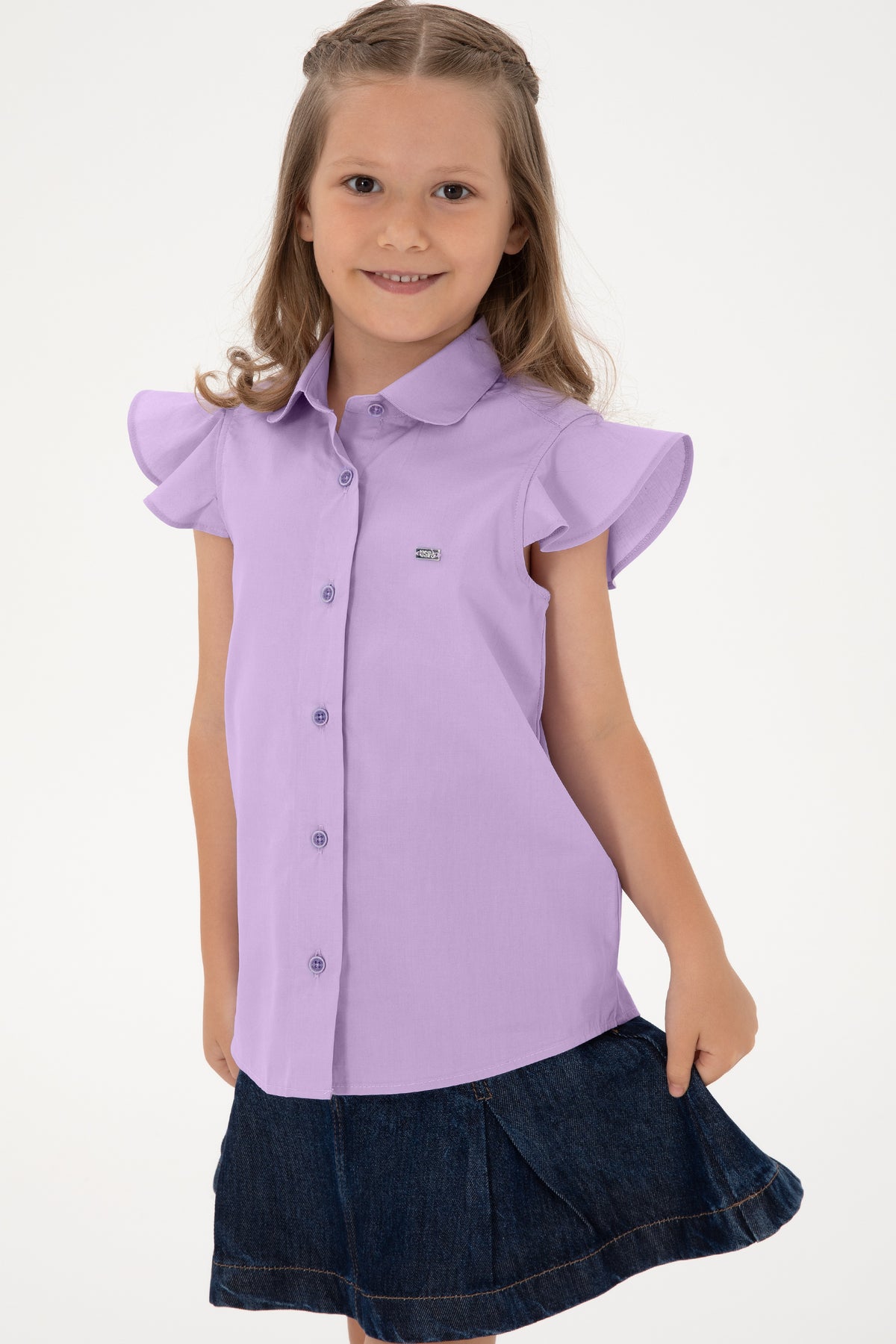 Cămașă Fată Pe Lila Fără Mâneci