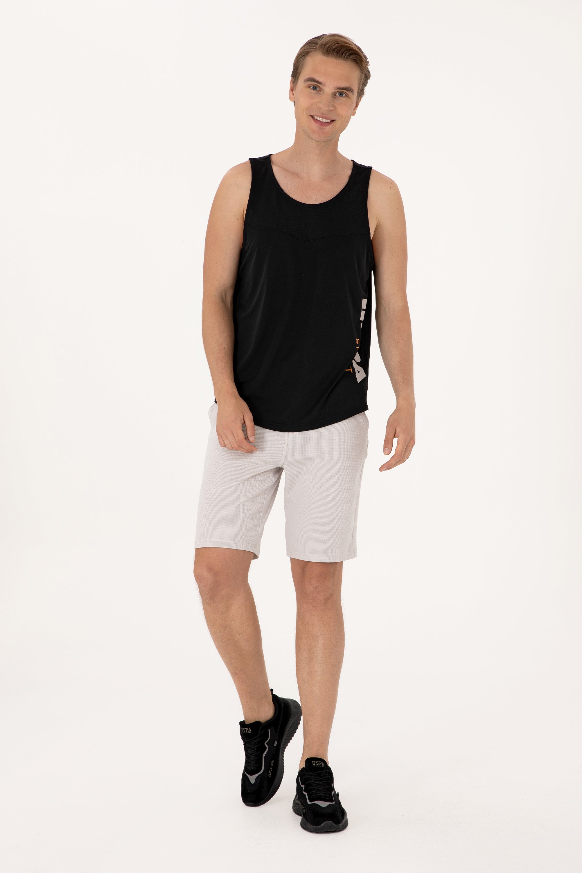 Pantaloni Scurți Bărbați Pe Gri Perlă Cu Textură