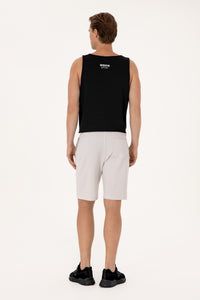 Pantaloni Scurți Bărbați Pe Gri Perlă Cu Textură