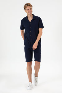 Pantaloni Scurți Bărbați Pe Bleumarin Cu Textură