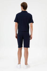 Pantaloni Scurți Bărbați Pe Bleumarin Cu Textură