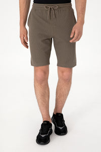 Pantaloni Scurți Bărbați Pe Maro Cu Textură