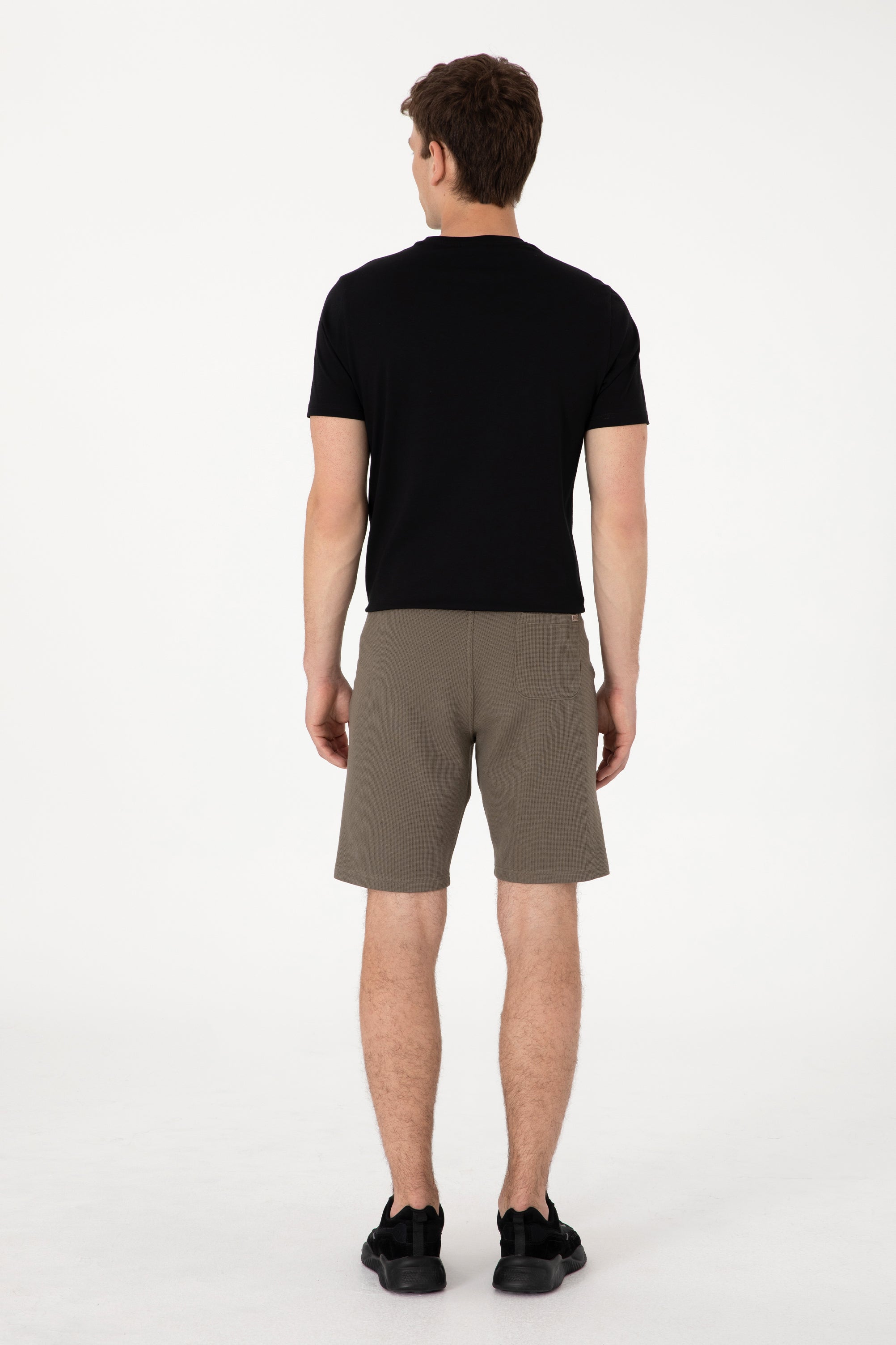 Pantaloni Scurți Bărbați Pe Maro Cu Textură