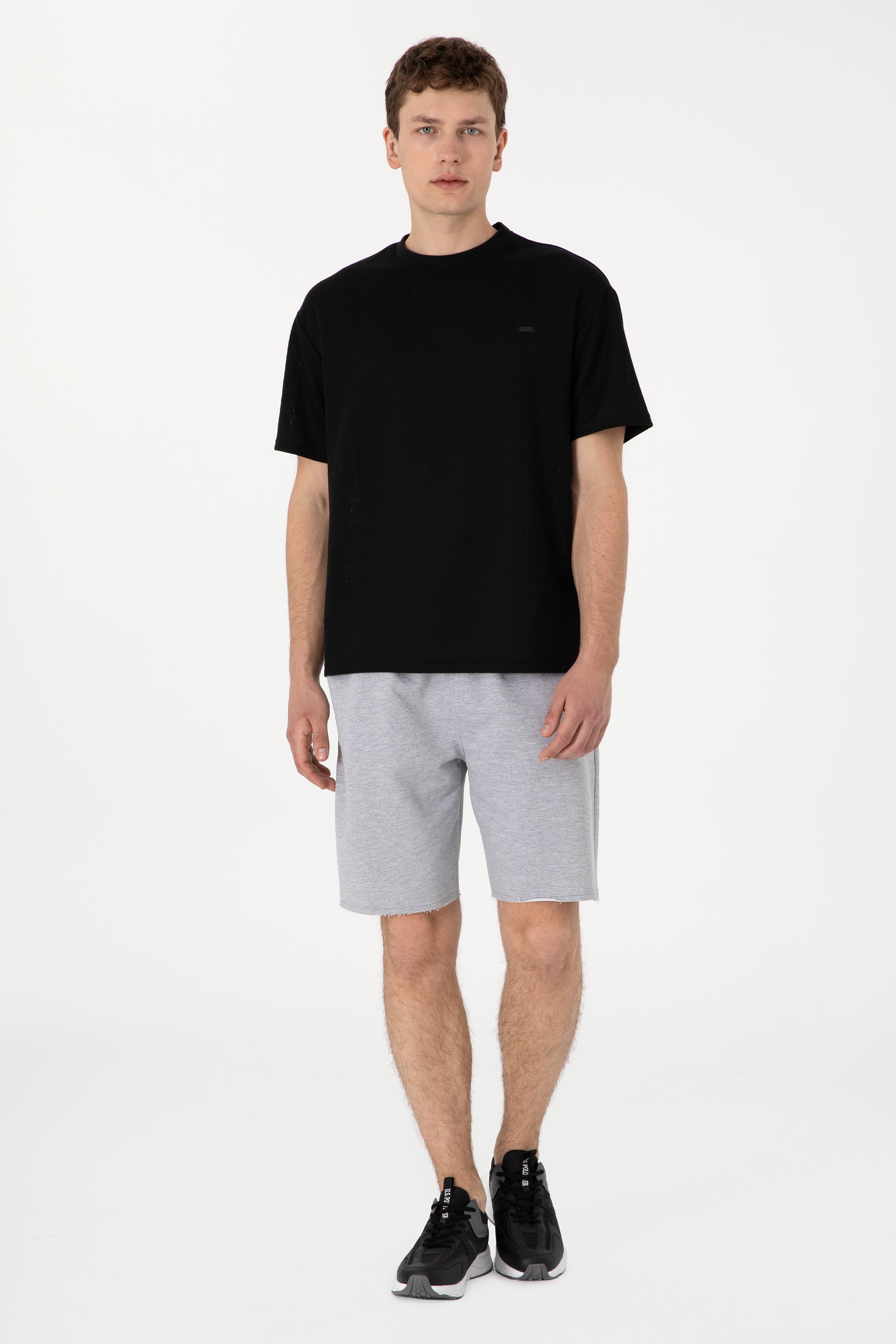 Pantaloni Scurți Bărbați Pe Gri Melange