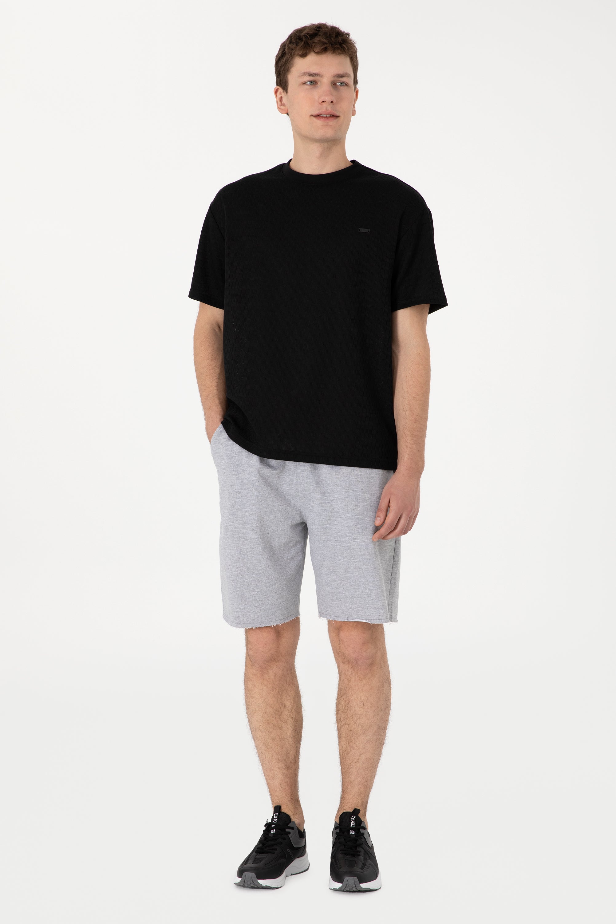 Pantaloni Scurți Bărbați Pe Gri Melange