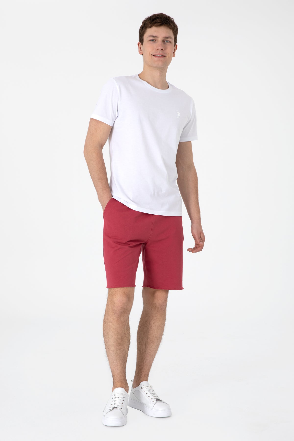 Pantaloni Scurți Bărbați Pe Gri Roșu Cărămiziu