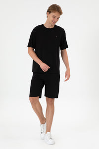 Pantaloni Scurți Bărbați Negru Cu Șnur