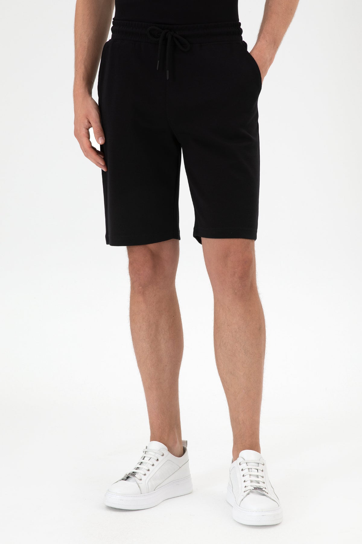 Pantaloni Scurți Bărbați Negru Cu Șnur