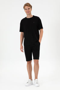 Pantaloni Scurți Bărbați Negru Cu Șnur