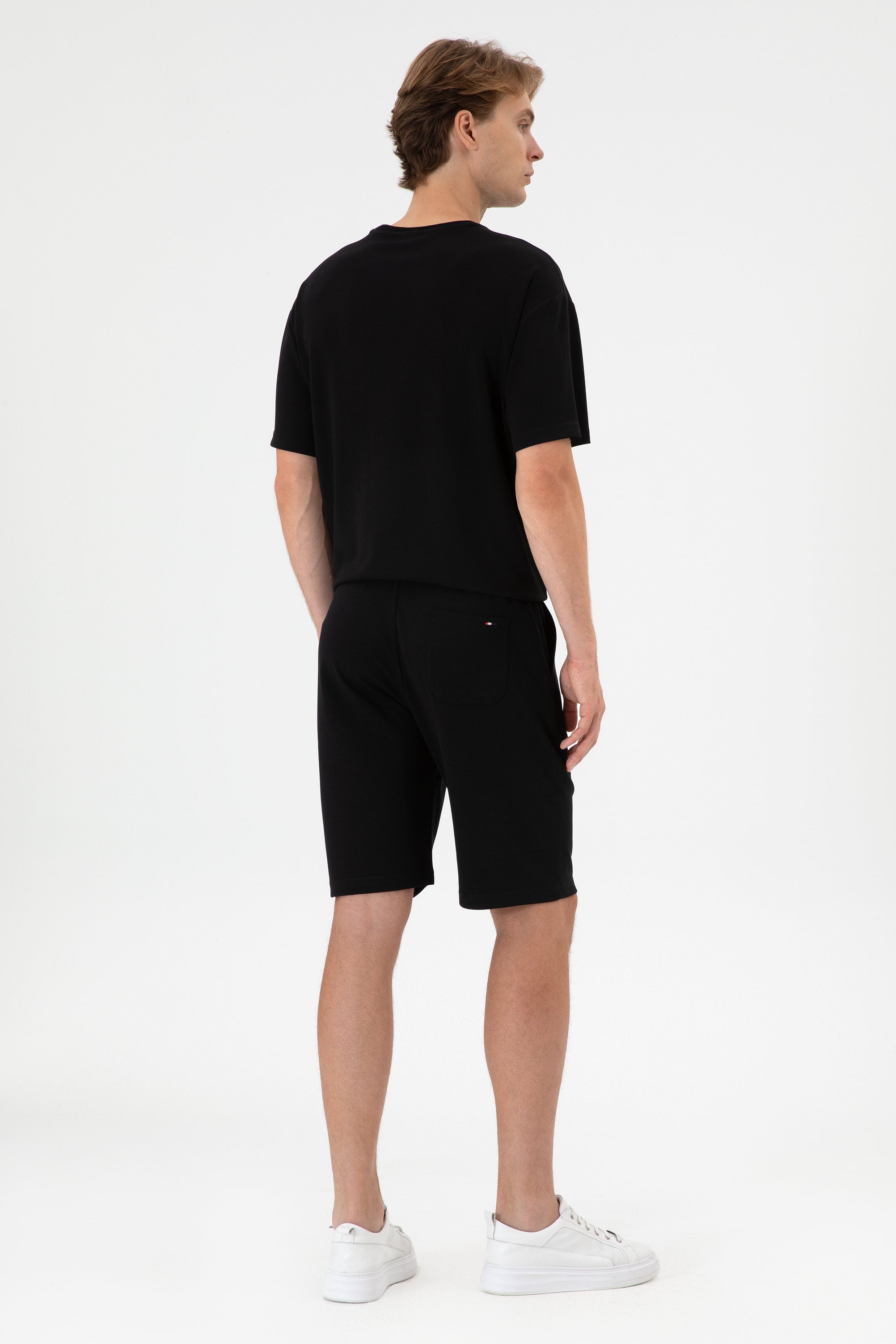 Pantaloni Scurți Bărbați Negru Cu Șnur