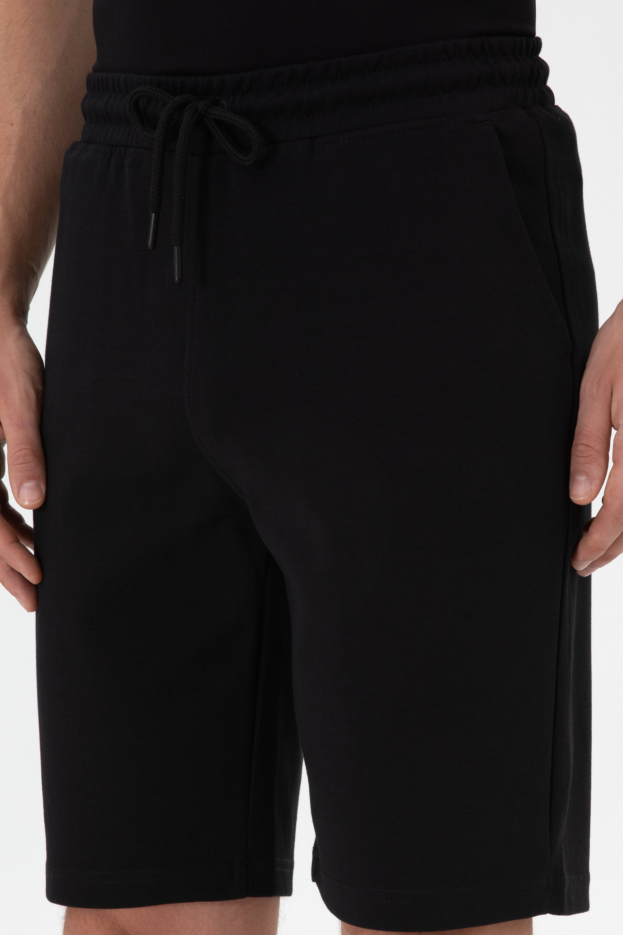 Pantaloni Scurți Bărbați Negru Cu Șnur