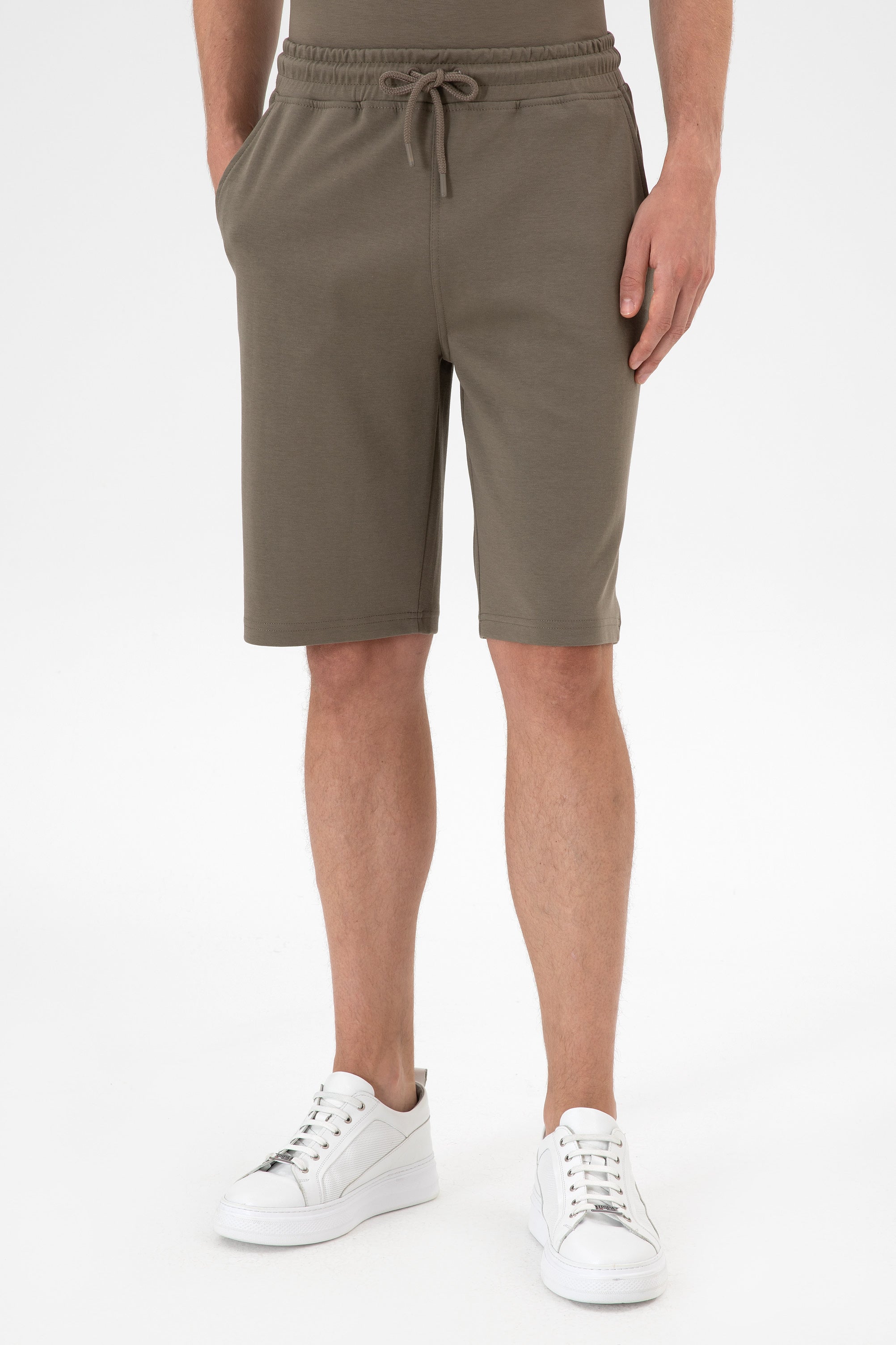 Pantaloni Scurți Bărbați Maro Cu Șnur