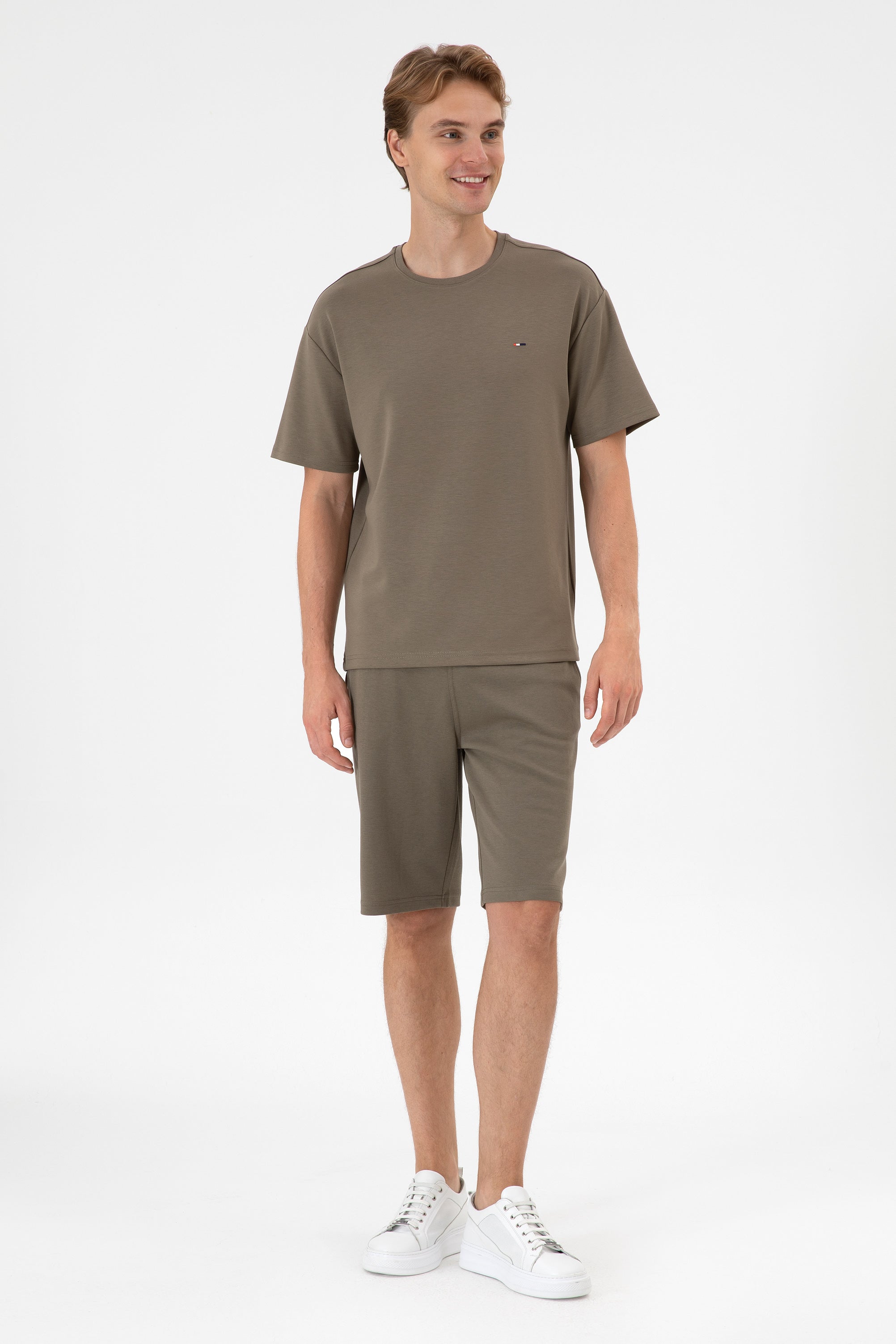 Pantaloni Scurți Bărbați Maro Cu Șnur