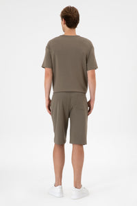 Pantaloni Scurți Bărbați Maro Cu Șnur