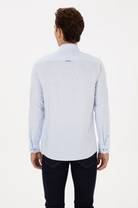 Camasa Barbat Pe Albastru Deschis Cu Logo