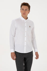 Camasa Barbat Pe Alb Cu Logo