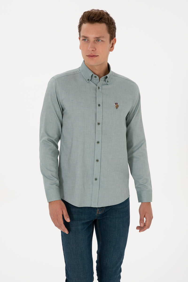 Camasa Barbat Pe Verde Sters Cu Logo