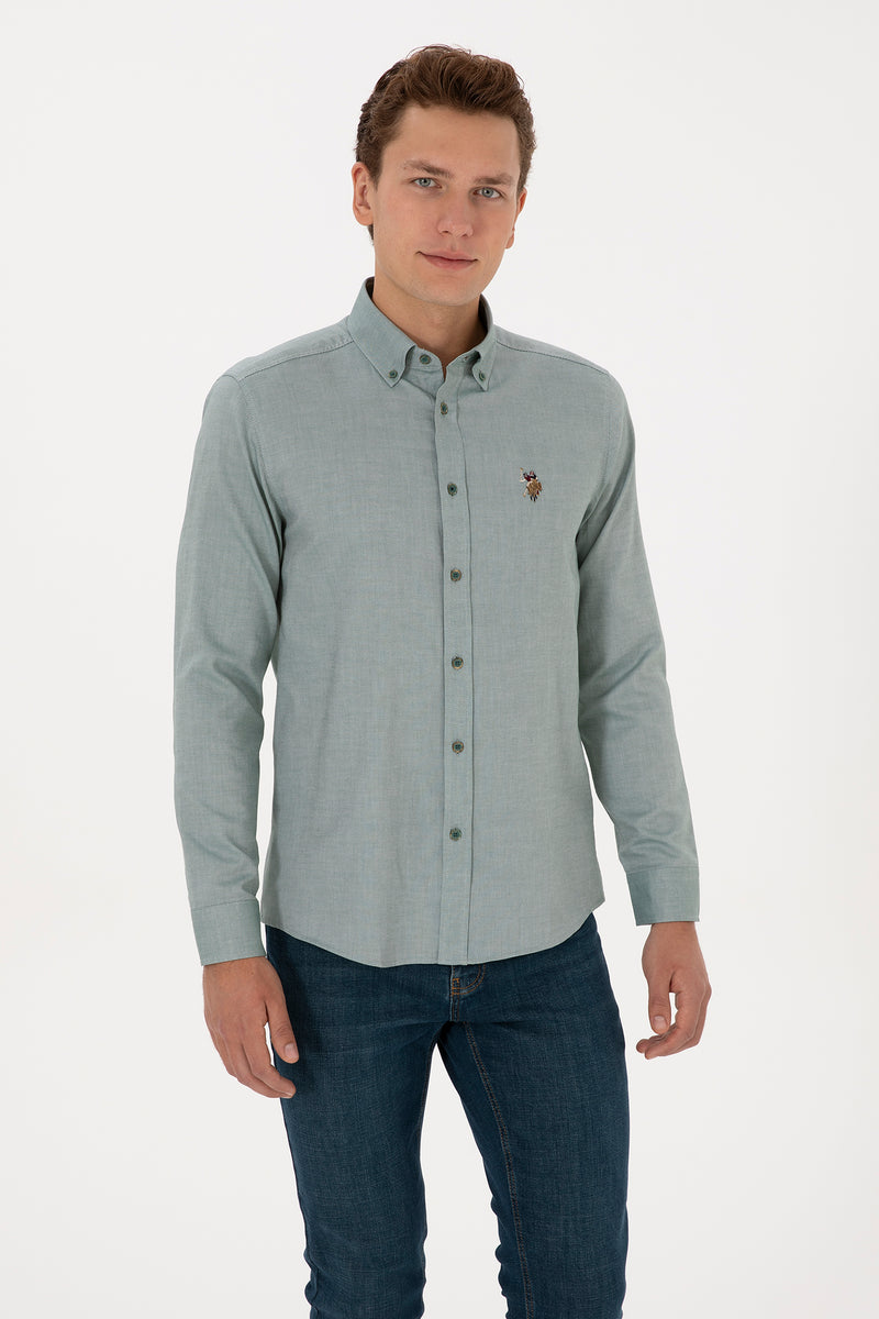 Camasa Barbat Pe Verde Sters Cu Logo