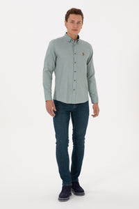 Camasa Barbat Pe Verde Sters Cu Logo