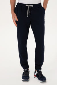 Pantaloni Tip Jogger Barbat Pe Bleumarin Cu Logo