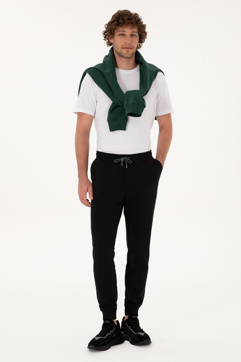 Pantaloni Tip Jogger Barbat Pe Negru Cu Logo