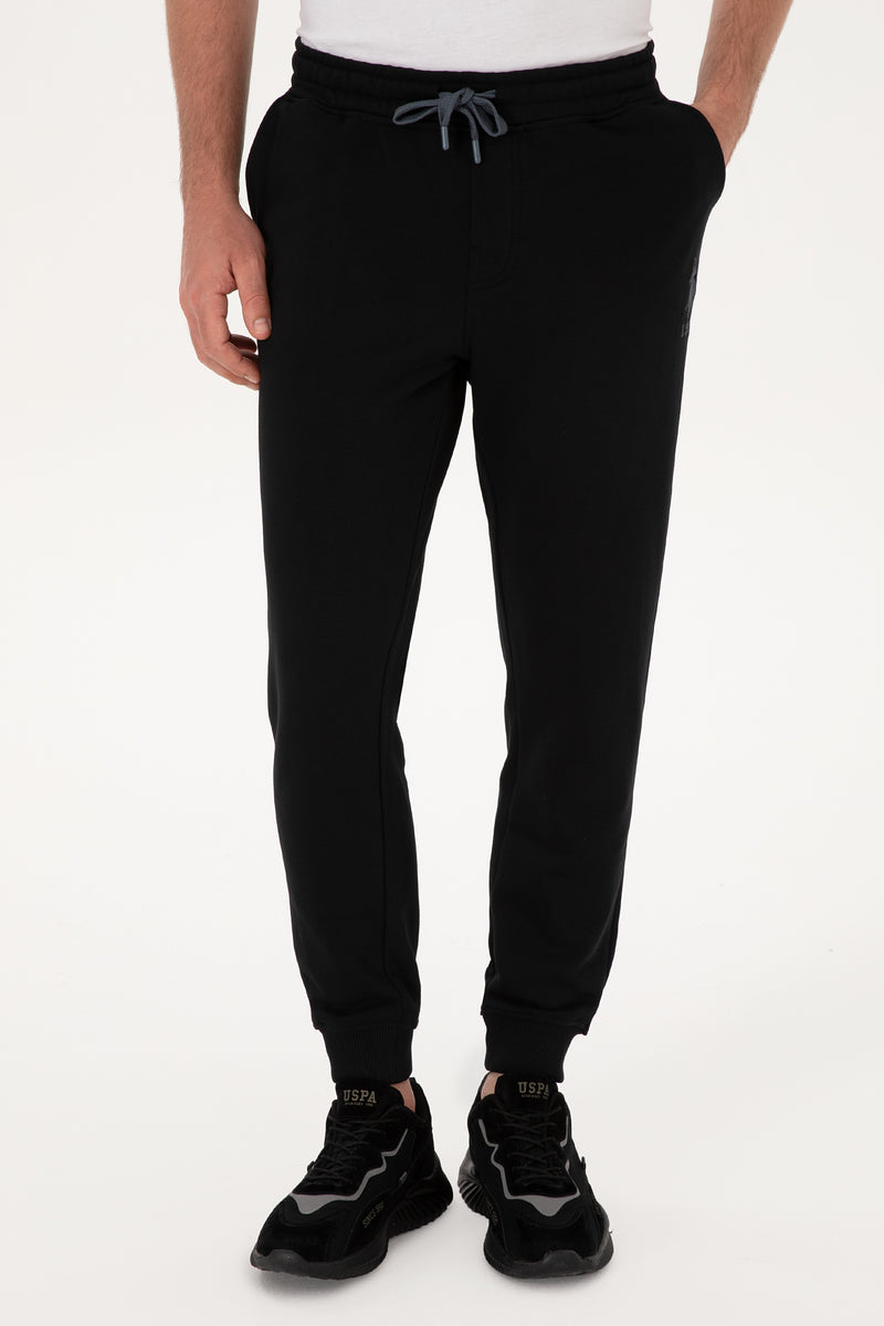 Pantaloni Tip Jogger Barbat Pe Negru Cu Logo
