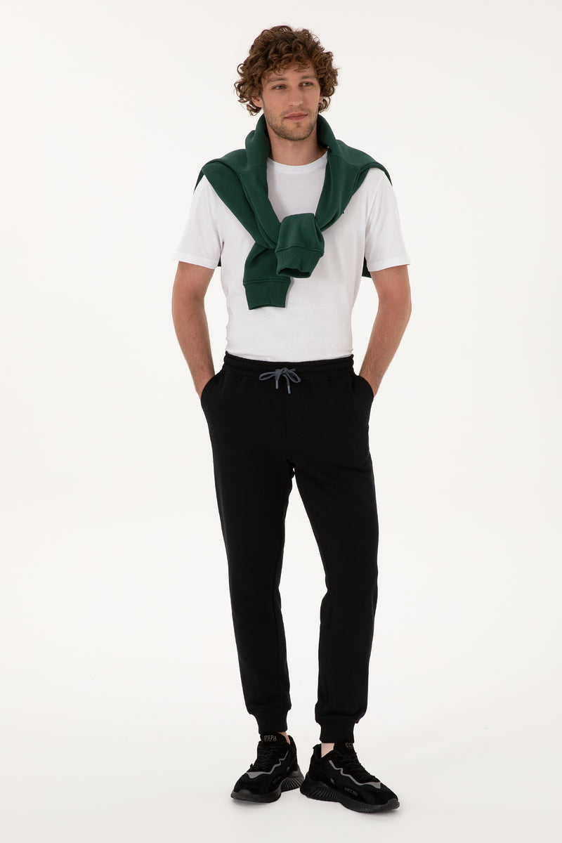 Pantaloni Tip Jogger Barbat Pe Negru Cu Logo