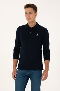 Bluza Polo Barbat Bleumarin Cu Logo Brodat