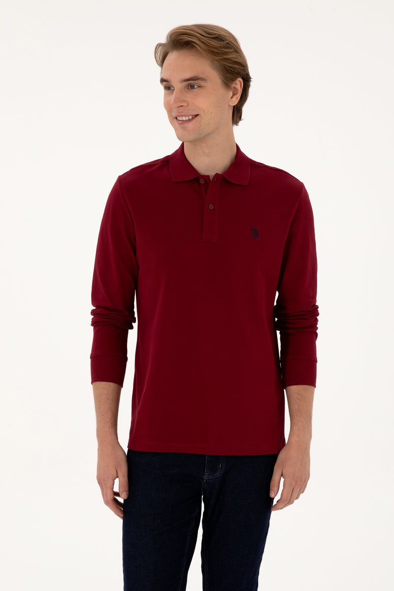 Bluza Polo Barbat Pe Bordo Cu Logo Brodat
