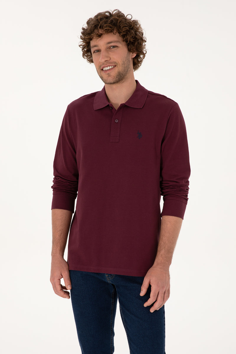 Bluza Polo Barbat Pe Bordo Cu Logo Brodat