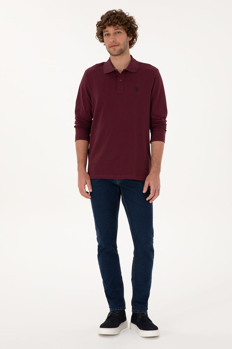 Bluza Polo Barbat Pe Bordo Cu Logo Brodat