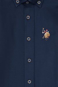 Cămașă Băieți Pe Bleumarin Cu Logo Colorat