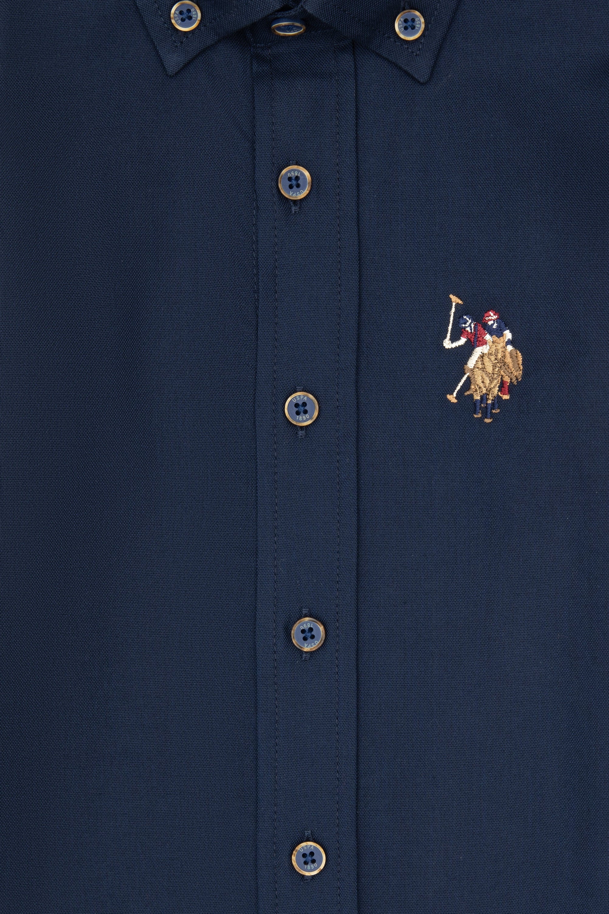 Cămașă Băieți Pe Bleumarin Cu Logo Colorat