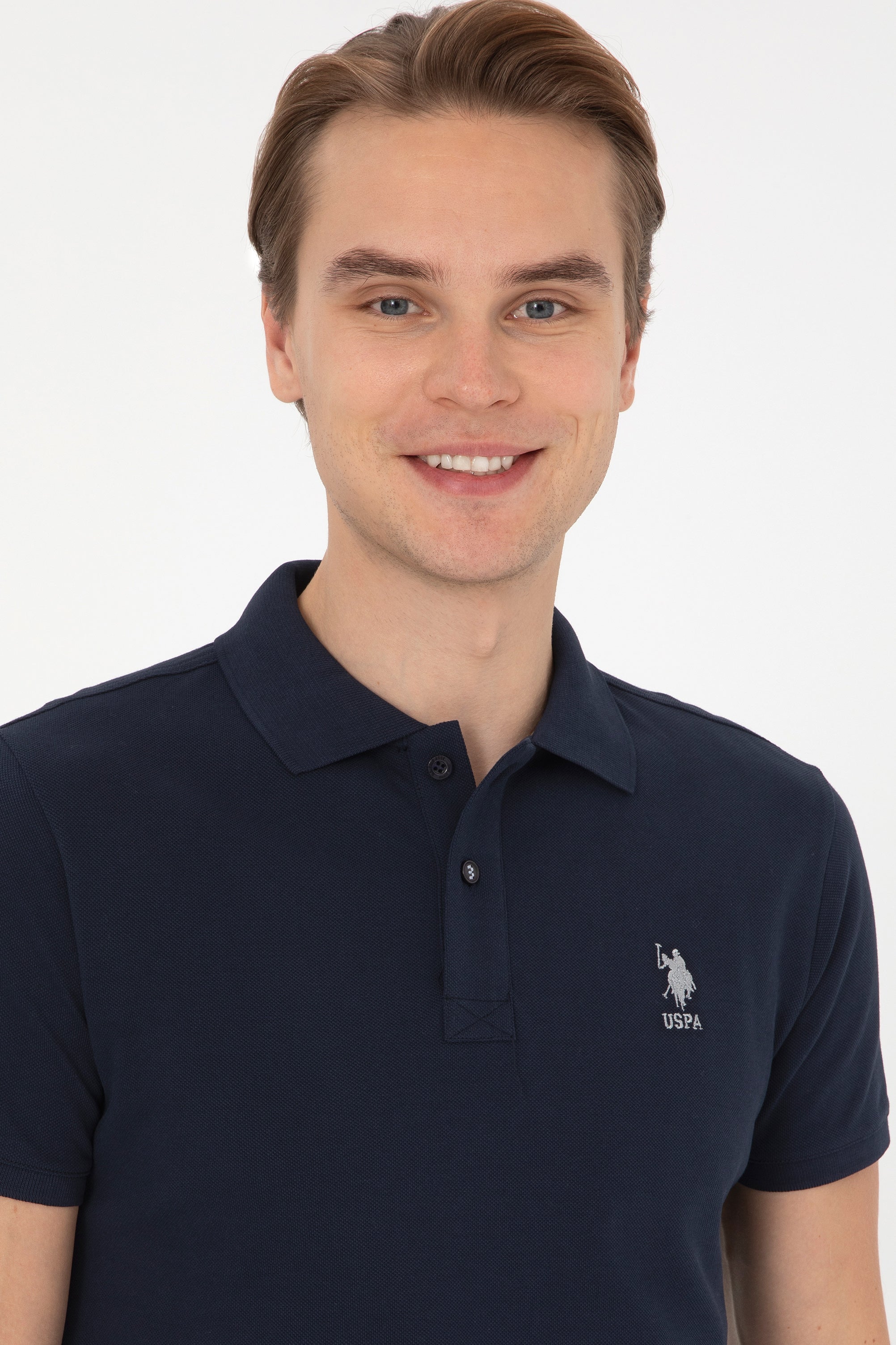 Tricou Polo Bărbați Bleumarin Cu Logo Discret