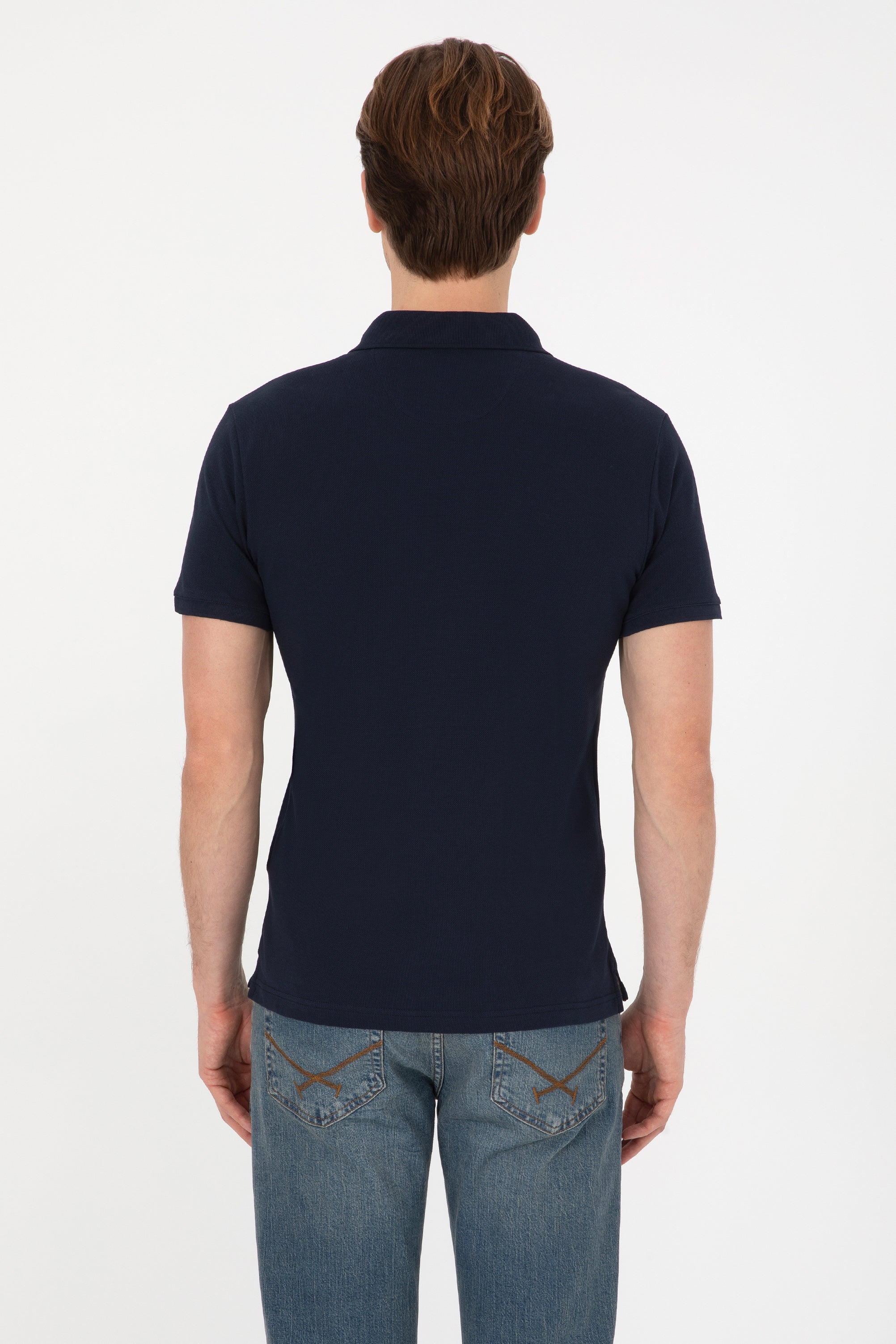 Tricou Polo Bărbați Bleumarin Cu Logo Discret
