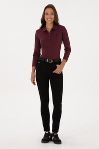 Bluza Polo Dama Pe Bordo Cu Logo Brodat