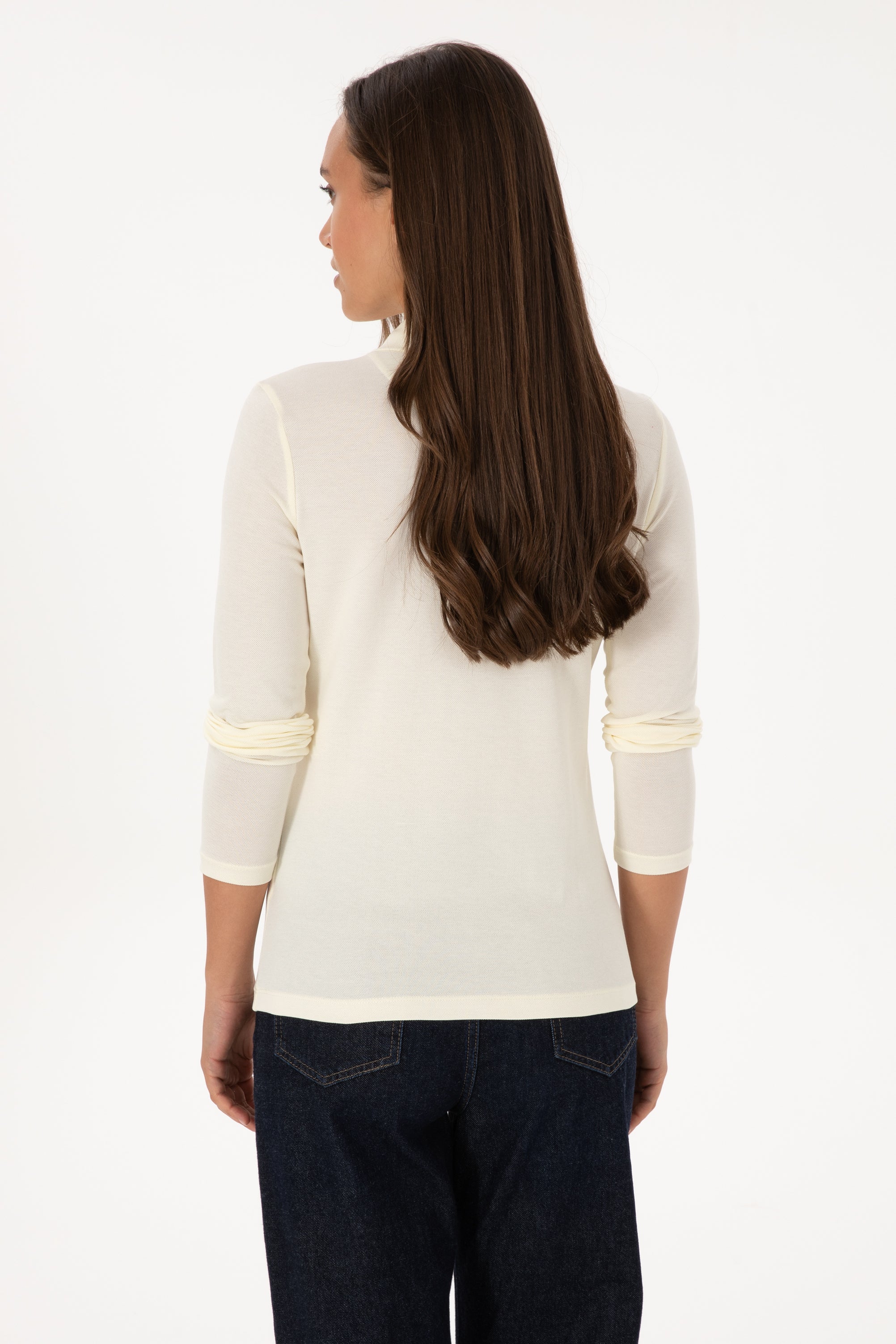 Bluza Polo Dama Pe Bej Cu Logo Brodat