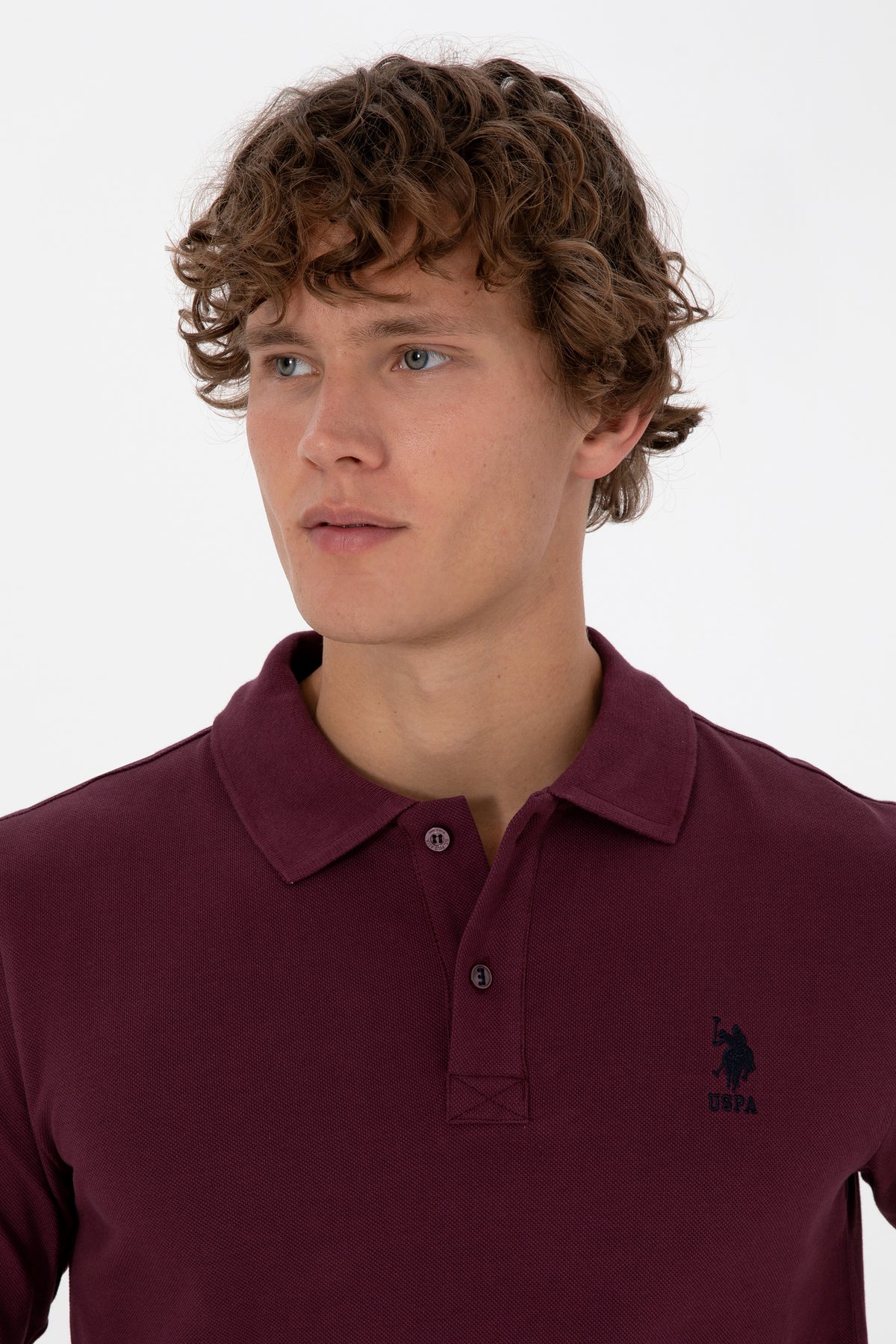 Bluza Polo Barbat Pe Bordo Cu Logo Brodat