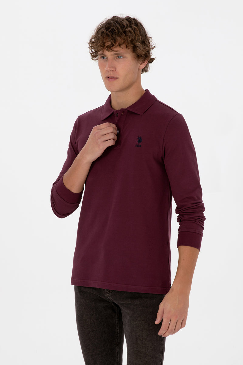 Bluza Polo Barbat Pe Bordo Cu Logo Brodat