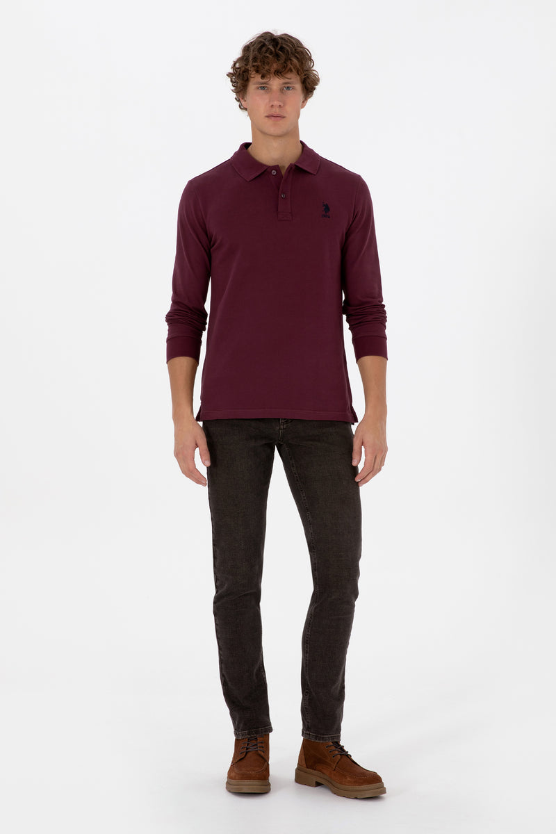 Bluza Polo Barbat Pe Bordo Cu Logo Brodat