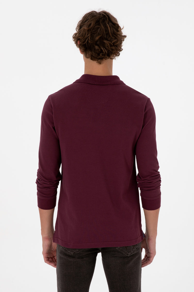 Bluza Polo Barbat Pe Bordo Cu Logo Brodat