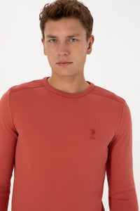 Pulover Barbat Pe Somon Cu Guler Rotund