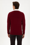 Pulover Barbat Pe Bordo Cu Guler In V Si Textura