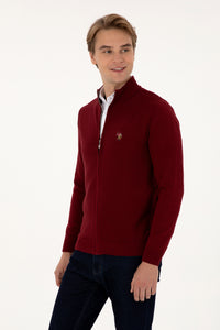 Pulover Tip Cardigan Barbat Pe Bordo Cu Fermoar