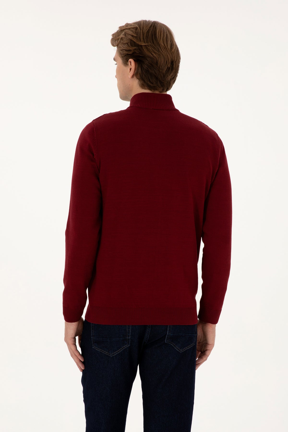 Pulover Tip Cardigan Barbat Pe Bordo Cu Fermoar