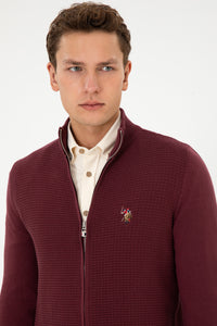 Pulover Tip Cardigan Barbat Pe Bordo Cu Fermoar Complet